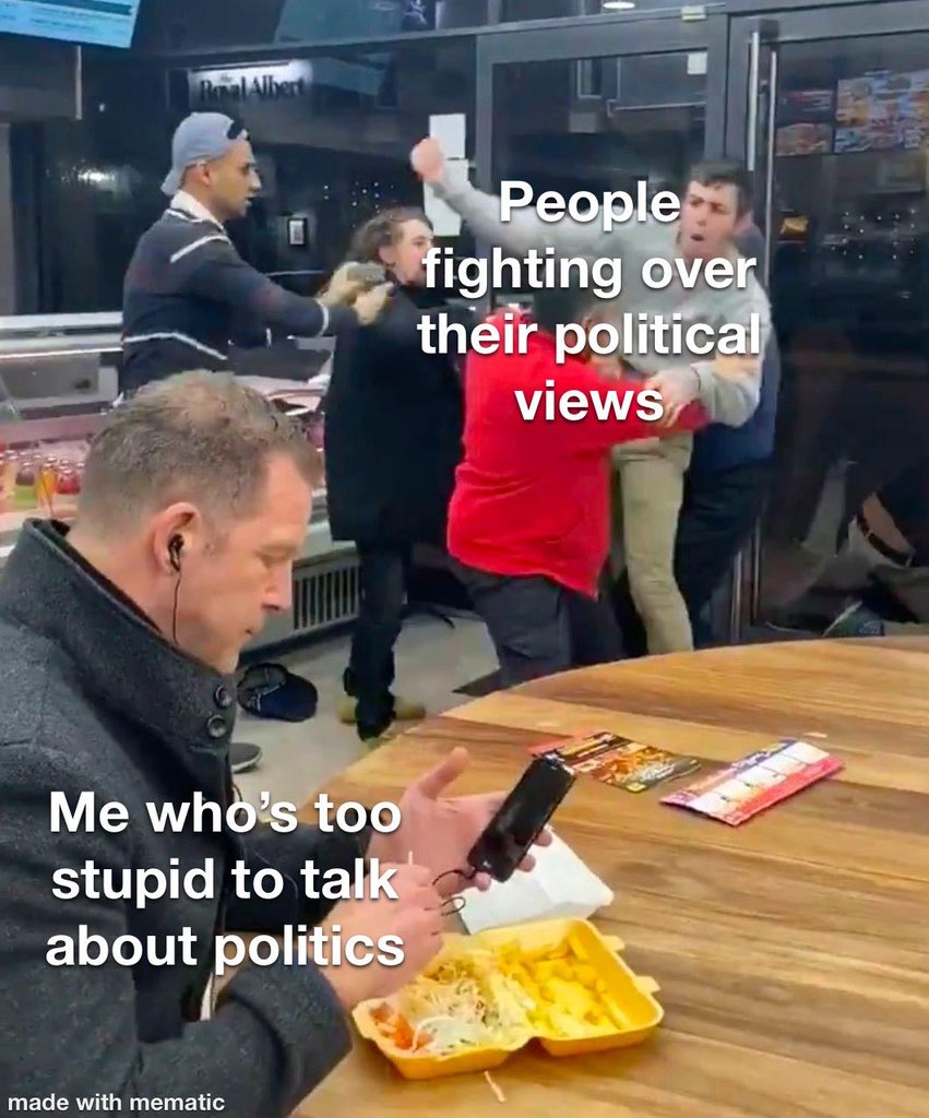 I have my political beliefs but I’m self aware enough to know I’m an idiot and have bad social skills so I’m never going to a debate.