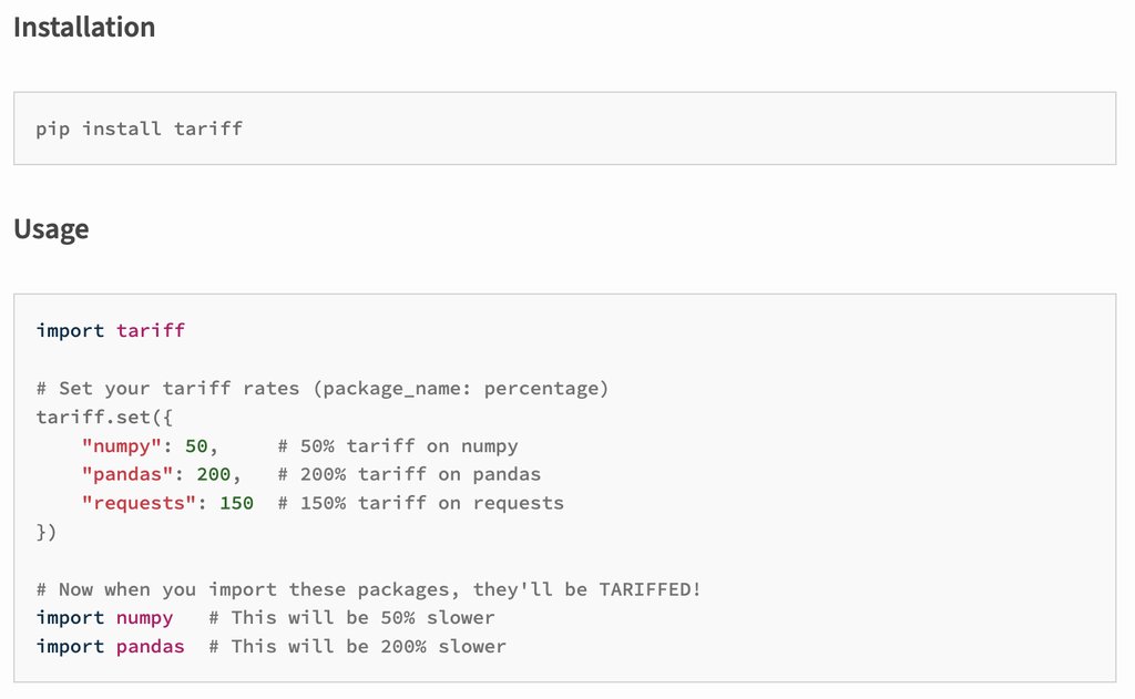 tariffOnPackageImports
